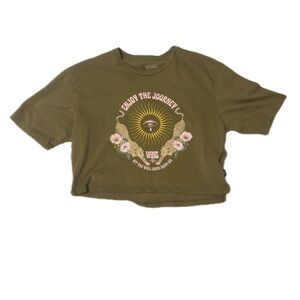 VANS Green Graphic Shrooms Crop Top